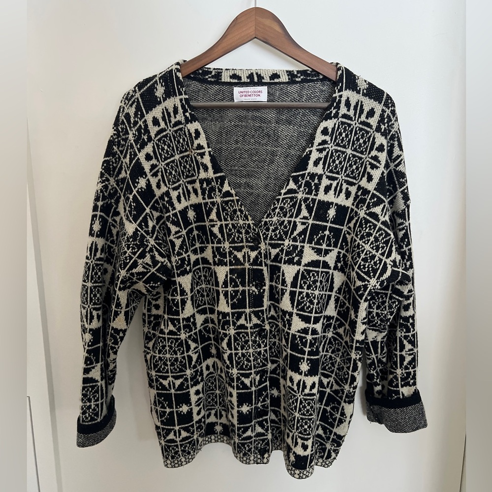 Vintage Benetton Cardigan Wool Sweater